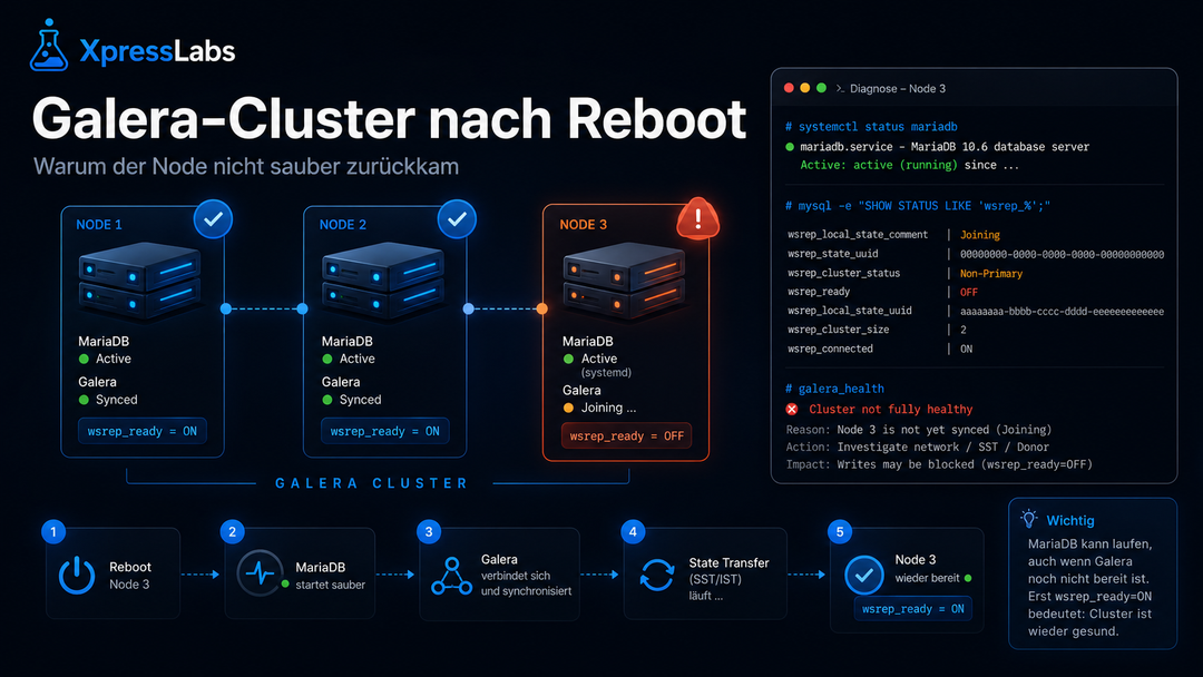 Galera-Cluster nach Reboot: warum der Node nicht sauber zurückkam